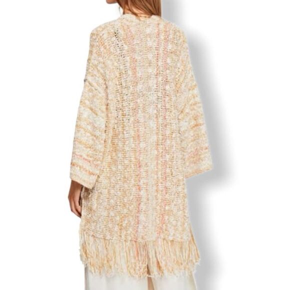 Free People Lucia Open Front Fringe Sweater - Picture 3 of 10
